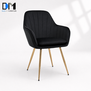 DM Velours gris foncé moderne 360 °   Fauteuil pivotant avec pieds en métal pour chambre à coucher et salon - Product Image 1