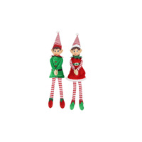 Paires de poupées elfes de Noël en peluche JQ Wholesale, décorations suspendues pour arbre de Noël et emballage cadeau