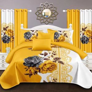 Ensemble <span class=keywords><strong>de</strong></span> housse <span class=keywords><strong>de</strong></span> couette imprimée en 3D, 10 pièces, drap-housse, coton rembourré matelassé, taille king, 400TC, literie pour la maison toute saison - Product Image 1