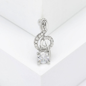 Broche de cuerno de <span class=keywords><strong>clave</strong></span> de sol con diamantes de imitación de aleación elegante y atmosférica, ramillete, accesorios de insignia de <span class=keywords><strong>instrumento</strong></span> <span class=keywords><strong>Musical</strong></span> de moda - Product Image 3