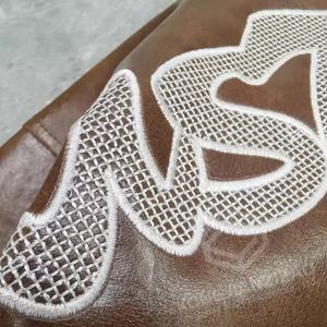 Blouson Bomber Motard Vintage de Haute Qualité avec Logo Gaufré pour Homme, en Similicuir et Toile, Coupe-Vent Hiver, Style Streetwear - Product Image 2