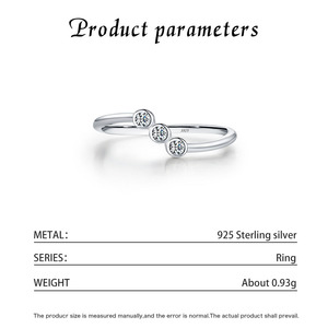 925 <b>silver</b> minimalist multi-bar Open <b>ring</b> contemporary style Stackable <b>statement</b> jewelry 925 <b>silver</b> fashion jewelry - Product Image 2