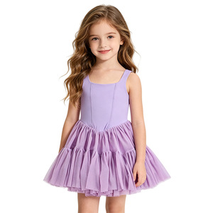 Gonna in Rete Senza Maniche per Ragazze, Comodo Abito Sportivo in Poliestere Tinta Unita per Bambine - Product Image 4