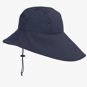 Unisex verano OEM Nylon impermeable <span class=keywords><strong>pescador</strong></span> <span class=keywords><strong>lluvia</strong></span> sombreros con cadena personalizado bordado Logo cuello solapa cubo sombrero - Product Image 4
