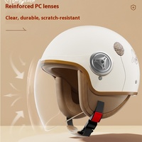 Casque Ouvert Homologué DOT Rétro 3/4 Style Vintage pour Scooter, Dirt Bike, Go-Kart, Cyclomoteur, Vélo Électrique avec Boucle Rapide Légère