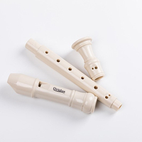 White German Baroque Style Soprano Recorder 8-Hole Flute ABS Resin Detachable 326mm Musical Instrument Accessory
