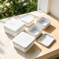 Boîte en fer blanc vierge en gros, plusieurs formes, avec couvercle à charnière, conteneur en fer blanc, logo personnalisé pour l'emballage de petits cadeaux