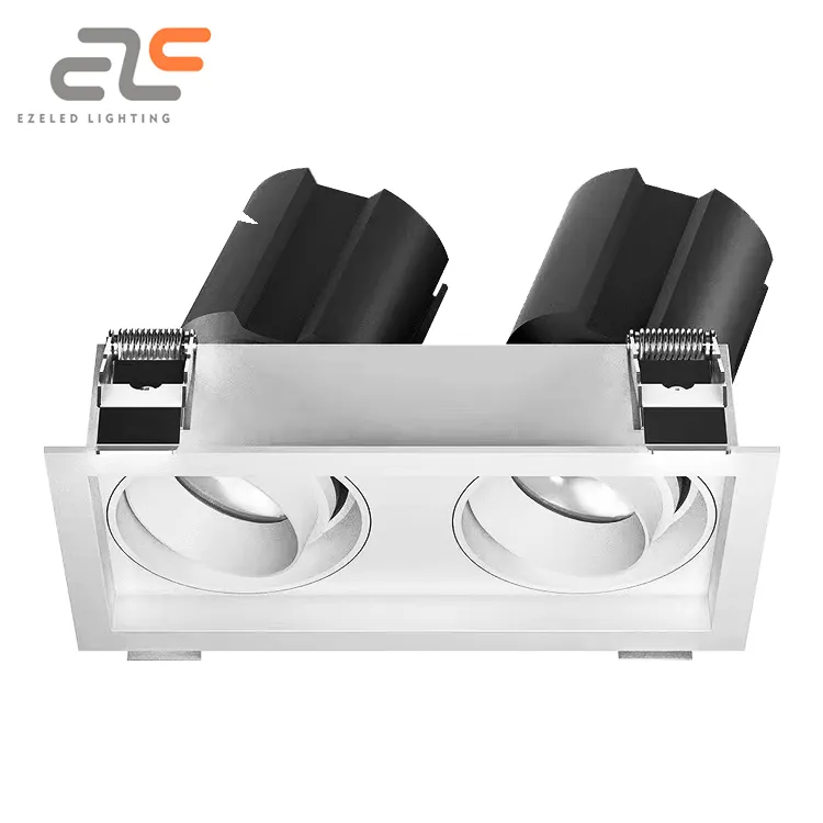 EZELED High Quality Dual Frame Indoor Decoration Adjustable Downlight Home Hotel Light Down Spot 7W 20W 35W LED Spotlight