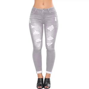 S-3XL पतली उच्च कमर वाली महिलाओं की जींस 2025 नई शरद ऋतु स्लिम फिट, हिप लिफ्टिंग, छोटे पैर के छेद महिला जींस निर्माता - Product Image 3