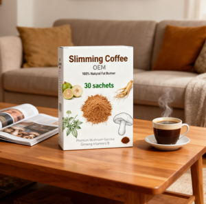 Disponible en usine, brûleur de graisse 100% naturel, champignon premium, garcinia, ginseng, vitamines B, poudre de café minceur - Product Image 2