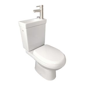 Lavabo de inodoro de dos piezas de doble descarga de cerámica moderna europea Sanita Compacta para baño lavabo drenaje P-Trap - Product Image 2
