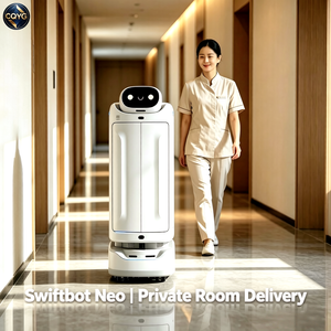 Swiftbot <span class=keywords><strong>Neo</strong></span> <span class=keywords><strong>Robot</strong></span> de livraison compact contrôlé par application, recharge automatique, charge utile de 30 kg, navigation visuelle/laser, indice de protection IP54, autonomie de 13h pour - Product Image 2