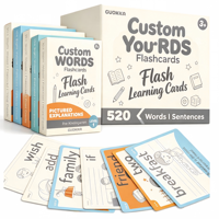 Cartes flash de vocabulaire en papier personnalisées OEM avec images et phrases pour l'apprentissage des langues, jouet éducatif et cadeau