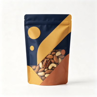 Matte staande pouch voor noten, hersluitbaar, voedselveilige plastic verpakking met transparant venster en ritssluiting