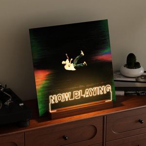 Hot Sale Acrylic <strong>Record</strong> Display Stand Led Lighting Acrylic Vinyl <strong>Holder</strong> With Wooden Base - Product Image 2
