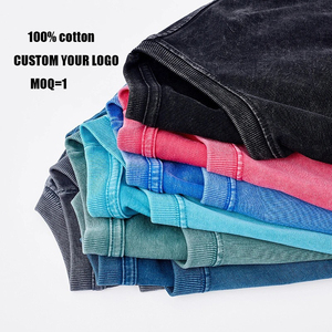 Kaos Polos Pria Oversize 100% Katun Berat OEM Retro, Sablon DTG, Logo, Cuci Asam, <span class=keywords><strong>Vintage</strong></span>, Custom - Product Image 1