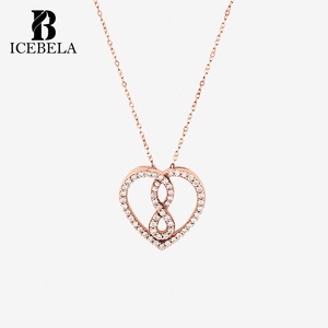 Collares con Colgante de Corazón Pequeño <span class=keywords><strong>Infinitas</strong></span>, Chapados en Oro Rosa, Elegantes y Dulces, con Circonita, para el Día de San Valentín, para Mujer, Venta al por Mayor - Product Image 5