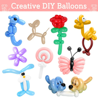 Lot de 100 ballons longs professionnels en latex torsadés, toutes couleurs, pour clown, magie, cadeaux d'anniversaire, arts, décoration de mariage et de fête