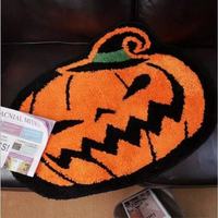 Halloween-Kürbis Kunstkaschmir Moderne Neuartige Maschinell Gefertigte Fußmatte Teppiche und Läufer Dekorative Bodenmatten