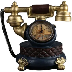 レトロな電話モデル時計の装飾品創造的な研究カフェレストラン時計時計の装飾品