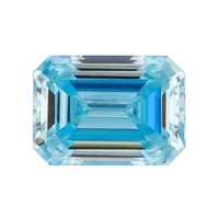 Moissanite de laboratoire rectangulaire à taille biseautée et taille plate, couleurs rose, bleu marine, jaune citron, pour sertissage de bague CAL