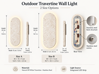 Applique murale extérieure en pierre LED en travertin, étanche, pour allée de jardin, villa, hôtel, aménagement paysager