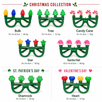 7 Styles de Lunettes LED Festives Lumineuses : Cœur, Trèfle, Sapin de Noël, Étoile, Ampoule – Décoration de Festival pour Pulls Moches