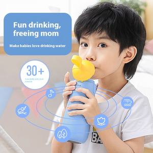 Double Wall Insulated <b>Metal</b> Stainless Steel Water <b>Bottle</b> 400ml Led Temperature Display Smart Led Water <b>Bottle</b> With Straw - Product Image 3