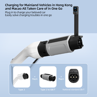 Vente en gros d'adaptateurs EV de type 2 vers GB/T dotés d'une capacité de charge lente AC à 7 broches, adaptés aux véhicules en Chine continentale