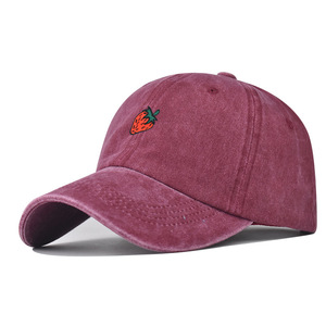 Nouvelle Arrivée Casquette de Baseball <span class=keywords><strong>Femme</strong></span> Effet Délavé Fraise, Style Trucker Tendance pour l'Extérieur, Polyvalente et Réglable, Protection Solaire avec Broderie 3D - Product Image 6