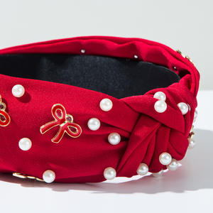 Nuevo en Perla Accesorio para el <span class=keywords><strong>cabello</strong></span> Ventas al por mayor Color <span class=keywords><strong>pastel</strong></span> Arco Diadema Tela Bowknot Diadema Linda - Product Image 2