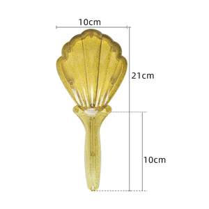 2021 New Wholesale Glitter Long Handle Shell Handle Detangling Hair Brush