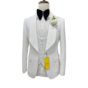 S067N 2025 nouveau 3 pièces <span class=keywords><strong>blanc</strong></span> hommes <span class=keywords><strong>mariage</strong></span> décontracté hôte costume <span class=keywords><strong>pour</strong></span> printemps été exportation transfrontalière élégant <span class=keywords><strong>pantalon</strong></span> hommes costume - Product Image 5