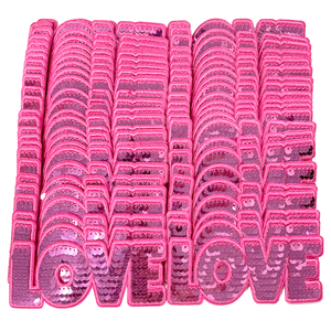 Vente en gros d'autocollants appliques en <span class=keywords><strong>tissu</strong></span> brodé 3D thermocollants patchs à paillettes étoile cœur d'amour pour vêtements chapeaux et sacs - Product Image 5