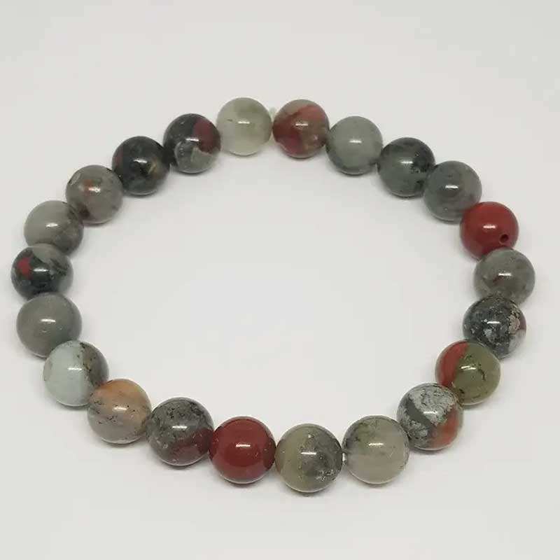 Bracelet en pierre de sang africaine naturelle