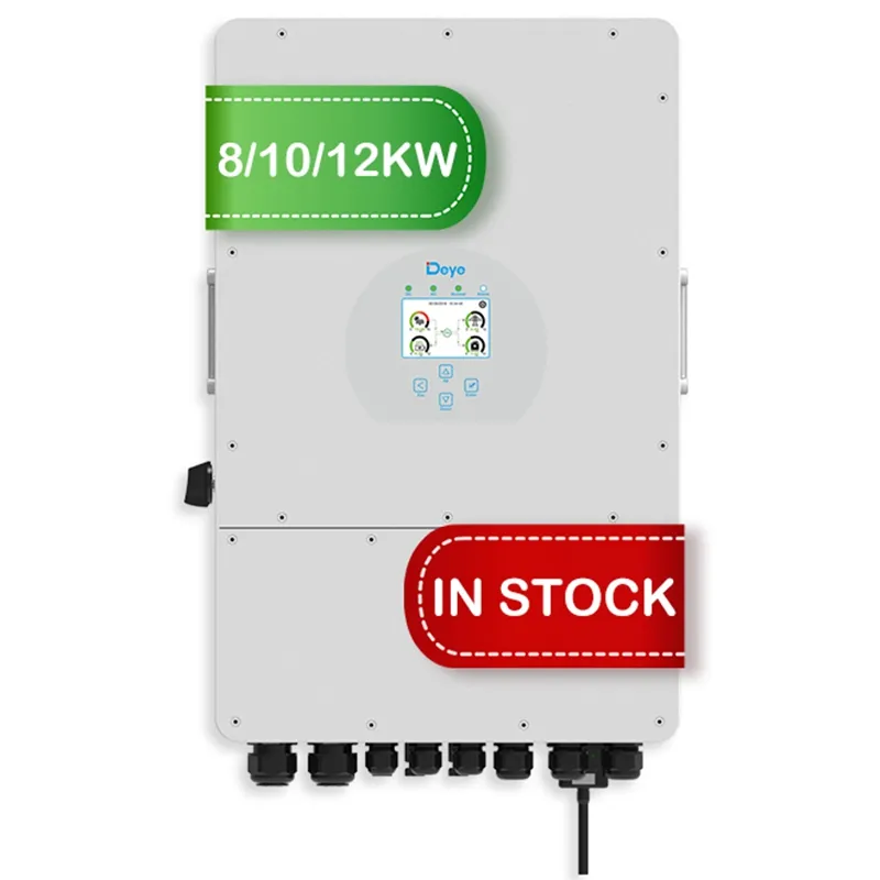 Entrepôt de l'UE Deye onduleur solaire hybride 12kw triphasé 10kw 8kw SUN-12K-SG04LP3-EU onduleur solaire hybride deye 12kw