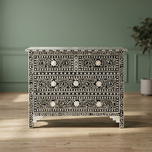 Custom Made Luxury Bone Inlay Modern Floral Design Living Room Dining Cabinet Foldable Shaker Door Hotel School Use 2 Year - Product Image 1