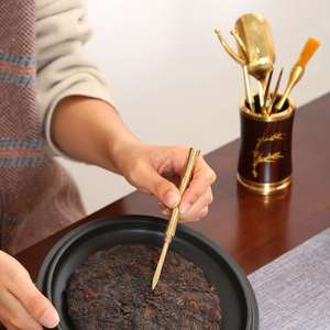 Copper Wood <b>Tea</b> <b>Set</b> Six Gentlemen Kung Fu <b>Tea</b> Utensils Cylinder Shape Office Home Use - Product Image 2