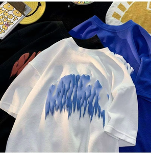 250 Gsm coton t-shirt pour femmes avec Logo t-shirt à manches courtes hommes personnalisé 3d mousse bouffée impression graphique t-shirt bouffée impression - Product Image 5