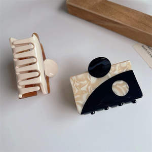 Taiji mode coréenne accessoires pour filles 5cm acétate <span class=keywords><strong>PC</strong></span> matériel griffe pince à cheveux carré demi cravate saisir pince épingle à cheveux - Product Image 4