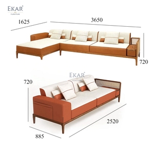 Sofá seccional EKAR <span class=keywords><strong>Zenith</strong></span> de 2 plazas de ultra lujo con diseño opulento para espacios habitables de primera calidad, para apartamentos y hoteles - Product Image 6