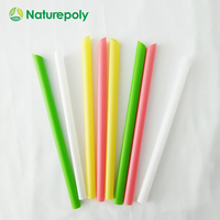 Pailles à boire en PLA végétal sans BPA, 190 mm/230 mm, compostables, emballées individuellement, pour boissons froides et fêtes