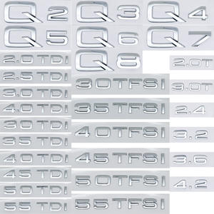 Aplicable Audi Q2 <span class=keywords><strong>Q3</strong></span> Q5 Q7 Q8 <span class=keywords><strong>maletero</strong></span> trasero y etiquetas ABS pegatinas reutilizables para coche - Product Image 4