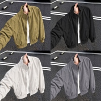 Blouson Bomber Unisexe Style Américain Urbain Automne Patchwork Rétro Durable Zippé Coupe-Vent ODM 100% Polyester