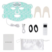 Masque facial portable à lumière rouge à prix d'usine, 7 couleurs + thérapie photonique infrarouge, alimenté par USB, ensemble silicone visage et cou