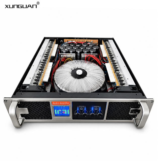 MX Series with display 2U Power Amplifier 4CH 600W 800W 1000W 8Ohm RMS Rack Mount PA Audio Amp Six Option Panels for Stage Show