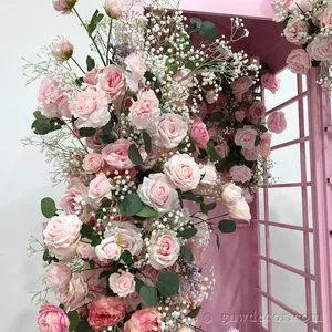 Artificial Rose Centerpieces Marriage Greenery Garland Flower Aisle Runner Telephone Booth Decor Photobooth Arrangement