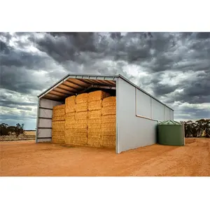 Customized Pre-engineered Nudge Resistant Farm Building Kits Hay Straw Storage Warehouse Construction