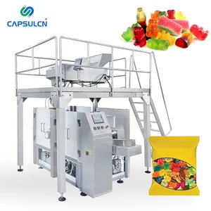 Ensacheuse verticale automatique pour snacks sucrés Pesant la machine d'emballage de bonbons mous pour ours gommeux de snacks au chocolat