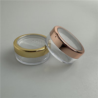 Bidon cosmétique transparent d'emballage de 20g 30g avec le pot rose de fenêtre d'or pour des cosmétiques